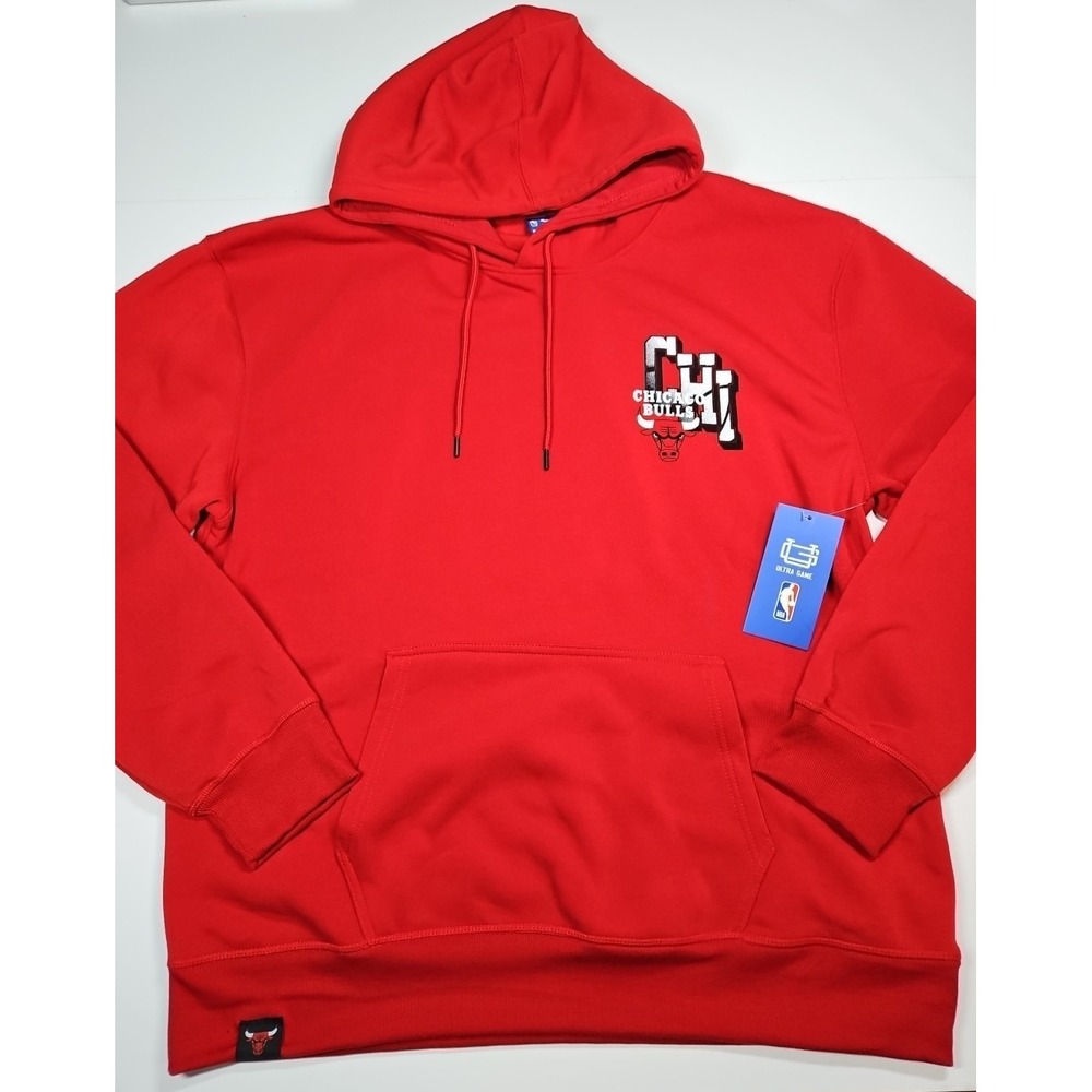Chicago‎ Bulls NBA Men's Red Pullover Hoodie Size XXL NWT